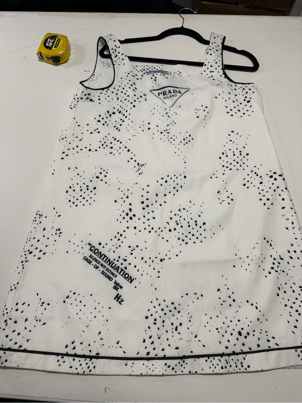 Prada Girls White Sleeveless Dot-Print A-Line Dress